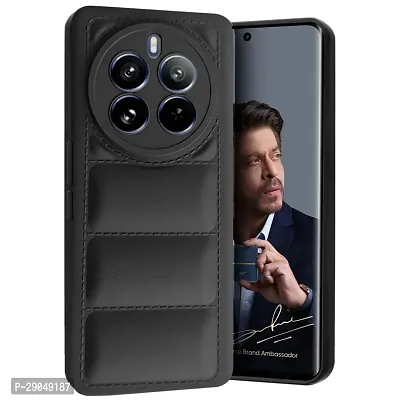 Fastship Matte Soft Case | Liquid Silicon Puff Case Back Cover for Realme 12Pro /12pro+ /P1 Pro - Black-thumb2