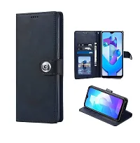 Fastship Cases MI Poco C51 Flip Cover  Full Body Protection  Inside Pockets Wallet Button Magnetic Closure Book Cover Leather Flip Case for MI Poco C51  Blue-thumb1