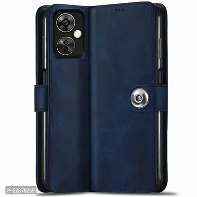 Fastship Cover Case Flip Cover for OnePlus CPH2467  Nord CE3 Lite  Inside Back TPU  Stand  Wallet Stylish Button Magnetic Closure for OnePlus Nord CE 3 Lite 5G  Navy Blue-thumb2