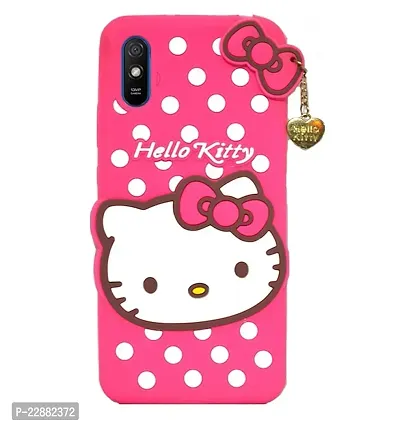 Fastship case Rubber Cat Kitty with Golden Latkan Case Back Cover for Vivo 1820  Vivo Y91i  Pink-thumb0