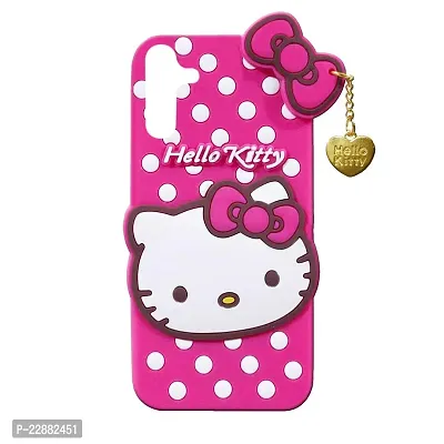 Fastship Rubber Kitty with Cat Eye Latkan Case Back Cove for Samsung M13 4G  SM M135F  Dark Pink