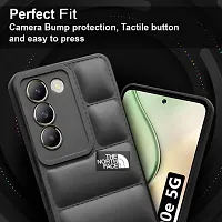 Fastship Matte Soft Case | Liquid Silicon Puff Case Back Cover for Vivo V2334 / Vivo T3 - 5G - Black-thumb4