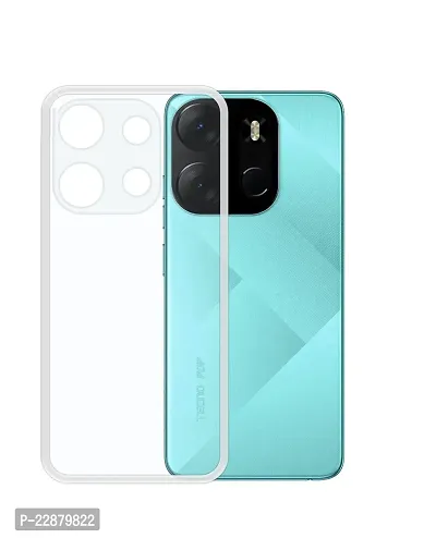 Fastship case Rubber Silicone Back Cover for Tecno POP 7 Pro  Transparent