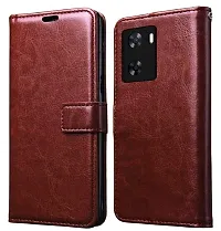 Fastship Vintage Magnatic Closer Leather Flip Cover for Vivo V2225  Vivo Y56 5G  Executive Brown-thumb1