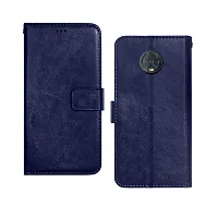 Fastship Case Vintage Magnatic Closer Leather Flip Cover for Motorola Moto G6 Plus  Cobalt Blue-thumb1