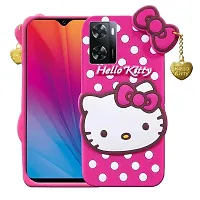 Fastship Rubber Kitty with Cat Eye Latkan Case Back Cove for Oppo CPH2337  Oppo K10 5G  Dark Pink-thumb1