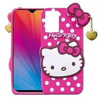 Fastship Case Silicone Soft Hello Kitty with Pendant Case Proper fit Back Cove for Oppo A77s  Pink-thumb1