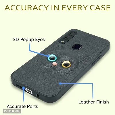 Coverage Coloured 3D POPUP Billy Eye Effect Kitty Cat Eyes Leather Rubber Back Cover for Tecno Spark Go 2021  Purple-thumb2