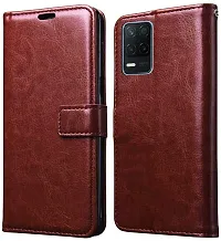 Fastship Leather Finish Inside TPU Wallet Stand Magnetic Closure Flip Cover for Realme 9 5G  Executive Brown-thumb1