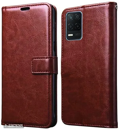 Fastship Leather Finish Inside TPU Wallet Stand Magnetic Closure Flip Cover for Realme 9 5G  Executive Brown-thumb2