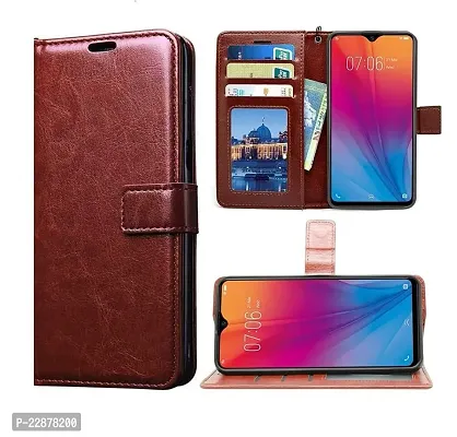 Fastship Cases Leather Finish Inside TPU Wallet Stand Magnetic Closure Flip Cover for Tecno Camon20 Predawn  Executive Brown-thumb2