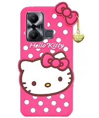 Fastship Rubber Kitty with Cat Eye Latkan Case Back Cove for Infinix X6825  HOT 20Play  Dark Pink-thumb1