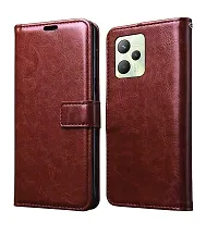 Fastship Vintage Magnatic Closer Leather Flip Cover for Realme RMX3516  Narzo 50A Prime  Executive Brown-thumb1