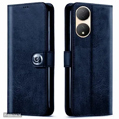 Fastship Cover Case Vivo V2240  Vivo T2 5G Flip Cover Inside Pockets Wallet Stylish Button Magnetic Closure Book Cover Leather Flip Case for Vivo T2 5G  Blue-thumb0