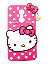 Fastship case Rubber Cat Kitty with Golden Latkan Case Back Cover for Lenovo K53a48  K6 Note  Pink-thumb1