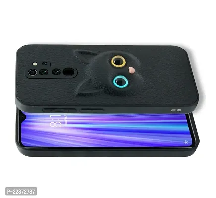 Coverage Coloured 3D Cat Eye Proper fix Case Rubber Back Cover for Redmi Note 8 Pro  Pitch Black