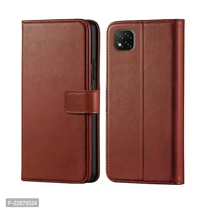 Fastship Vintage Magnatic Closer Leather Flip Cover for Poco MZB07RLIN  Poco C 3  Executive Brown-thumb2