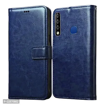 Fastship Vintage Magnatic Closer Leather Flip Cover for Infinix X627V  Smart3 Plus  Navy Blue-thumb2