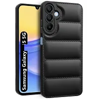 Fastship Matte Soft Case | Liquid Silicon Puff Case Back Cover for SAMSUNG M15 5G - SM-M156B - Black-thumb1