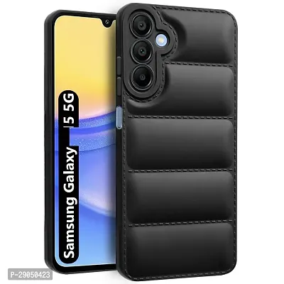 Fastship Matte Soft Case | Liquid Silicon Puff Case Back Cover for SAMSUNG M15 5G - SM-M156B - Black-thumb2