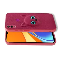 Coverage Colour Eye Cat Soft Kitty Case Back Cover for Xiaomi Redmi Note 7s  Faux Leather Finish 3D Pattern Cat Eyes Case Back Cover Case for Mi Redmi Note 7  MZB7746IN  Red-thumb1