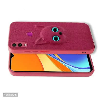 Coverage Colour Eye Cat Soft Kitty Case Back Cover for Xiaomi Redmi Note 7s  Faux Leather Finish 3D Pattern Cat Eyes Case Back Cover Case for Mi Redmi Note 7  MZB7746IN  Red-thumb2