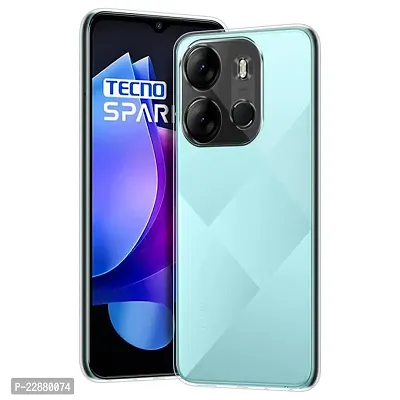 Fastship Rubber Silicone Back Cover for Tecno Spark Go 2023  Transparent-thumb0