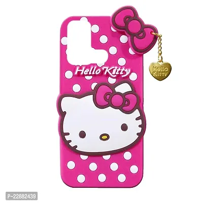 Fastship Rubber Kitty with Cat Eye Latkan Case Back Cove for Mi REDMI 12C  Dark Pink-thumb0