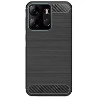 Fastship Silicone Rubber Hybrid Case Case Back Cover for Tecno Spark Go 2023  Black-thumb1