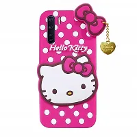 Fastship Silicone Soft Hello Kitty with Pendant Case Proper fit Back Cove for Oppo F15  Pink-thumb1