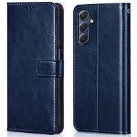 Fastship Vintage Magnatic Closer Leather Flip Cover for Samsung F34 5G  SM E346BZ  Cobalt Blue-thumb1