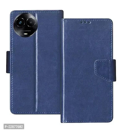 Fastship Case Vintage Magnatic Closer Leather Flip Cover for Realme RMX3785  Realme 11x 5G  Cobalt Blue-thumb2