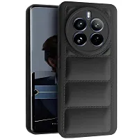 Fastship Matte Soft Case | Liquid Silicon Puff Case Back Cover for Realme P1 / 70 Pro / 12+ 5G - Black-thumb1