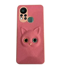 Coverage Eye Cat Silicon Case Back Cover for Infinix Hot 11s  3D Pattern Cat Eyes Case Back Cover Case for Infinix X6812  Hot 11s  Jam Purple-thumb1