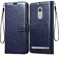 Fastship Vintage Magnatic Button Case Inside Build Back TPU Stand View Lether Flip Cover for Lenovo K5Note A7020a48  Blue-thumb1