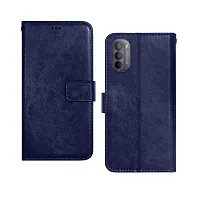 Fastship Case Vintage Magnatic Closer Leather Flip Cover for Motorola Moto G31  Cobalt Blue-thumb1