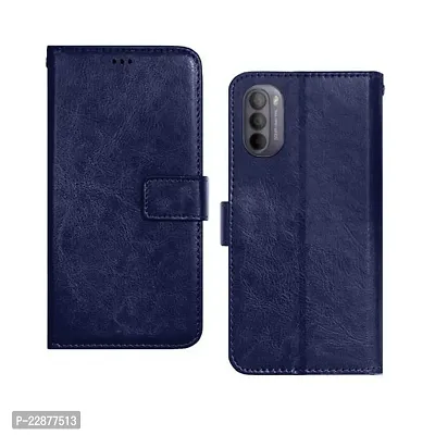 Fastship Case Vintage Magnatic Closer Leather Flip Cover for Motorola Moto G31  Cobalt Blue-thumb2