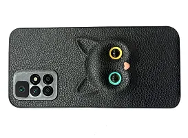 Fastship Colour Eye Cat Soft Kitty Case Back Cover for Redmi 10 Prime  Faux Leather Finish 3D Pattern Cat Eyes Case Back Cover Case for Mi Redmi 10Prime  Black-thumb1