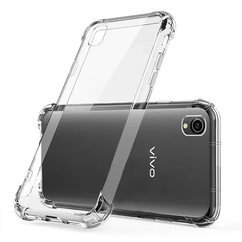 Red Champion Transparent Back Cover for Vivo Y91i Translucent Shock Proof TPU + Polycarbonate Mobile Cover