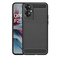 Fastship Silicone Matte Rubber Hybrid Case Back Cover for OPPO CPH2603 / F25 Pro 5G - Black-thumb1