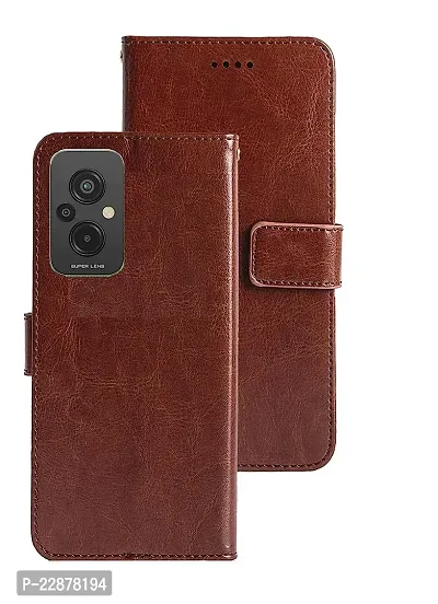 Fastship Cases Vintage Magnatic Closer Leather Flip Cover for Mi REDMI 11Prime 4G  Executive Brown-thumb2