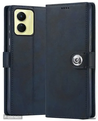 Fastship Cover Case Vivo V2225  Y56 5G Flip Cover Inside Pockets Wallet Stylish Button Magnetic Closure Book Cover Leather Flip Case for Vivo Y56 5G  Blue