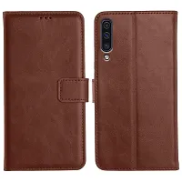 Fastship Leather Finish Inside TPU Wallet Back Case Stand Magnetic Closure Flip Cover for Samsung Galaxy A30s  Executive Brown-thumb1