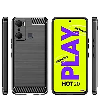 Fastship Silicone Rubber Hybrid Case Case Back Cover for Infinix X6825  HOT 20Play  Black-thumb1