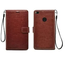 Fastship Vintage Magnatic Button Case Inside Build Back TPU Stand View Lether Flip Cover for Mi Max 2  MDE40  Brown-thumb1