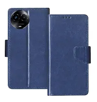 Fastship Case Vintage Magnatic Closer Leather Flip Cover for Realme RMX3780  Realme 11 5G  Cobalt Blue-thumb1