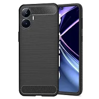 Fastship Cover Case Silicone Rubber Hybrid Case Case Back Cover for Realme RMX3710  C55  Black-thumb1