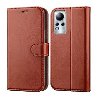 Fastship Leather Finish Inside TPU Wallet Stand Magnetic Closure Flip Cover for Infinix Note 11  Executive Brown-thumb1