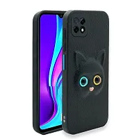 Coverage Colour Eye Cat Soft Kitty Case Back Cover for Samsung Galaxy A22 5G  Faux Leather Finish 3D Pattern Cat Eyes Case Back Cover Case for Samsung A22 5G  SM A226B  Black-thumb1