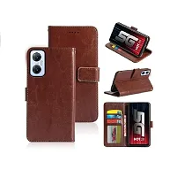 Fastship New Vintage Magnatic Closer Leather Flip Cover for Infinix X666  HOT 20 5G  Executive Brown-thumb1